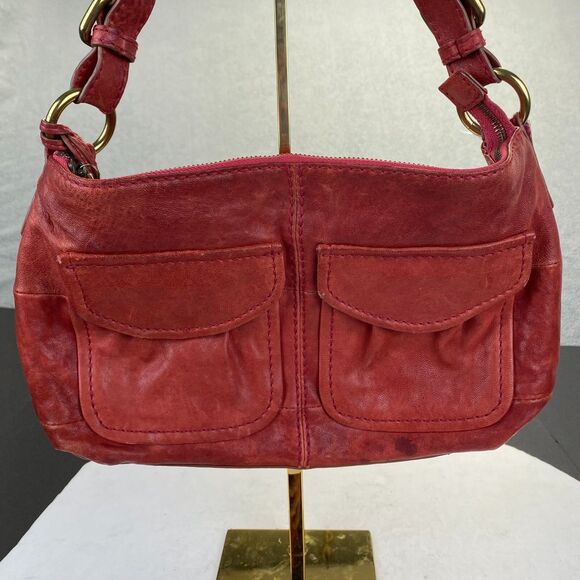 Lovely FOSSIL Long live Vintage Shoulder Bag Handbag,Red Leather - Picture 15 of 16